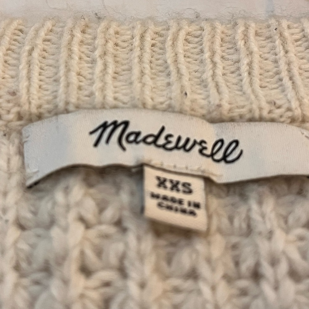 XXS, Madewell, cream, chunky knit sweater. - Picture 3 of 4